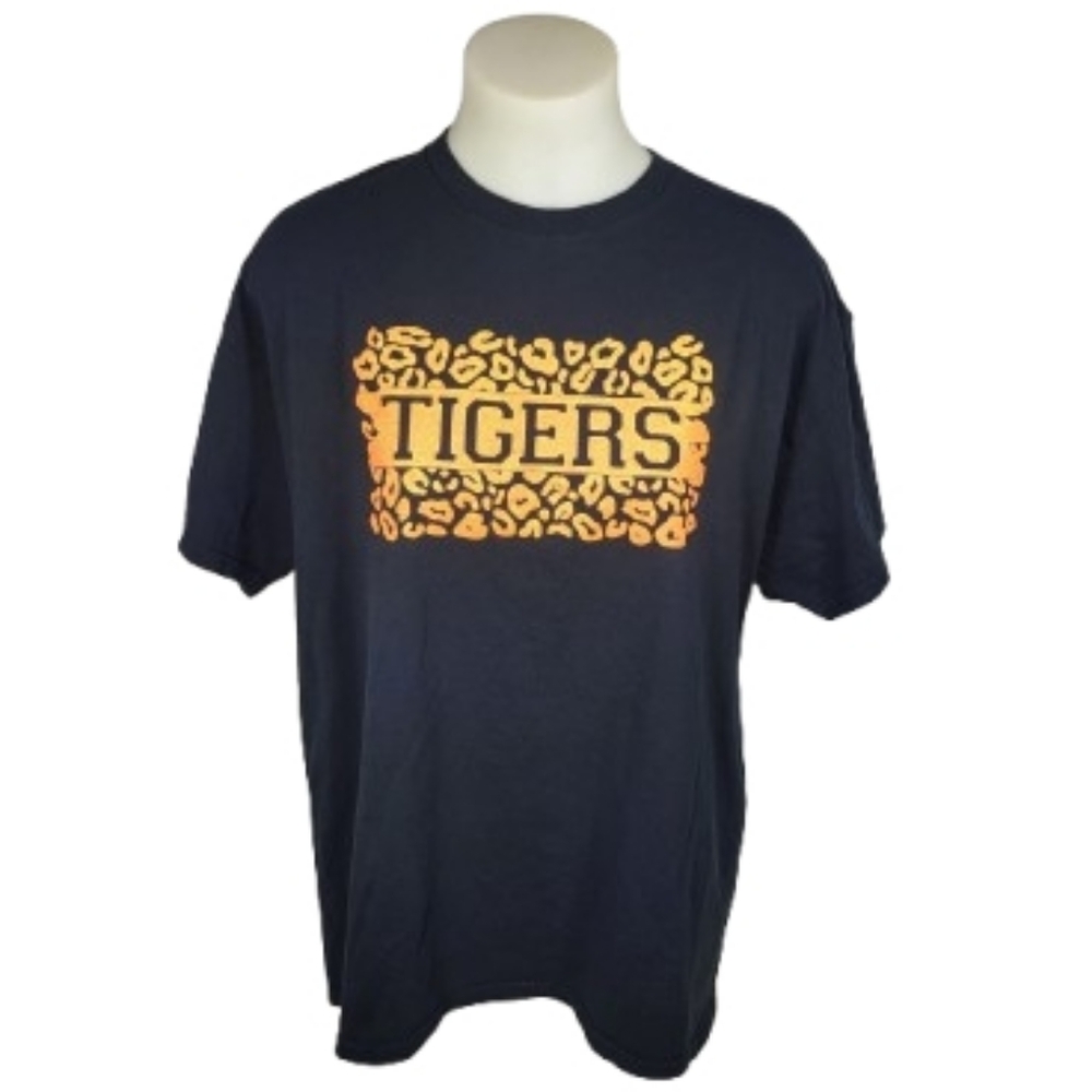 Tigers Graphic Tee - Black with Orange Print Sz XL